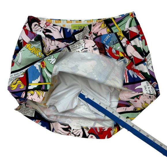 Loudmouth Ladies Golf Shank Skort 8 Comic Strip Golfer Pickleball - Picture 5 of 13